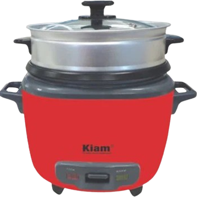 Kiam 1.8Ltr Double Pot Cute Shape Joint Less SS Body Rice Cooker image