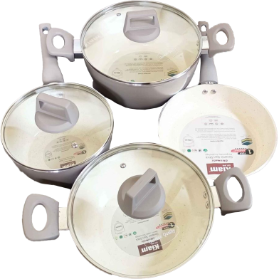 Kiam Chromatic Induction Burner 7 Pcs Cookware Set Light Grey - 500 ml image