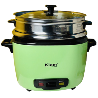 Kiam DRC 9704 2.8 Liter Stainless Steel and Non-Stick Double Pot Rice Cooker image