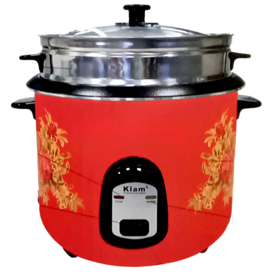 Kiam Rice Cooker Double Pot One SS and One Nonstick Full Body Without Joint Straight Shape With Glass Lid-2.8ltr image