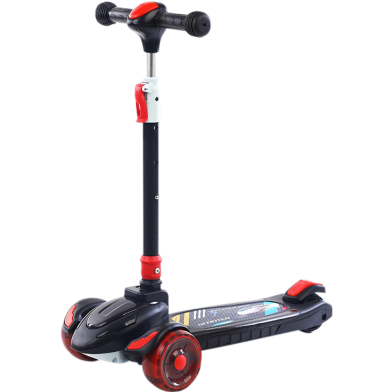 Kick Scooter for Kids 3 Wheels Deluxe Folding Aluminum 3 Adjustable Height Glider with LED Light Up wheels Body Balance Scooter image
