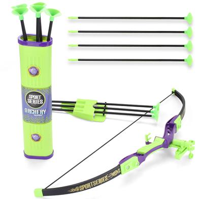 Kids Archery Set Bow and Arrow Set toy for Kids with Target Board, Arrow Holder and 3 Safe Arrow image