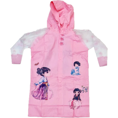 Kids Cartoon Waterproof Boys and Girls Long Raincoat With School Bag Space (Any Design) image