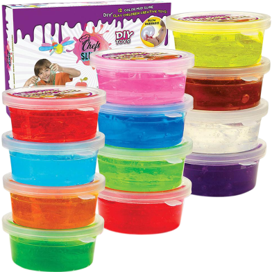 Kids Crystal Clay Slime Toys, Children Educational Creative Handmade DIY Toys -12 Pieces image