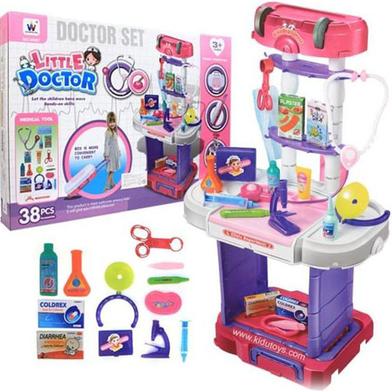 Kids Doctor Set Nursing Set 28 Pcs 72Cm Long Pretend Play With Electric Hair Dryer And Christmas Doll image
