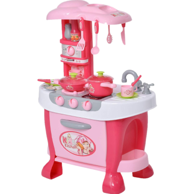 Kids Little Chef Deluxe Kitchen Pretend Play Set With Lights and Music- 31 Pcs image