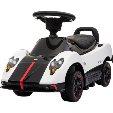 Kids Ride On Licensed Pagani Zonda Push Car With Pull Handle - White image