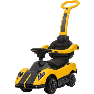 Kids Ride On Licensed Pagani Zonda Push Car With Pull Handle - Yellow image