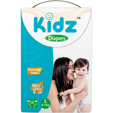 Kidz Belt System Baby Diaper (L Size) (9-13 kg) (58pcs) image