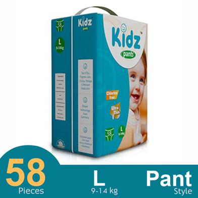 Kidz pant System Baby Diaper (L Size) (9-14 kg) (58pcs) image