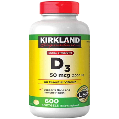 Kirkland Signature Extra Strength D3 50 mcg - 600 Softgels image