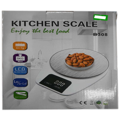 Kitchen Scale Digital Kitchen Weighing Machine Backlit LCD Display for Measuring Food 1Gm To 5 Kg image