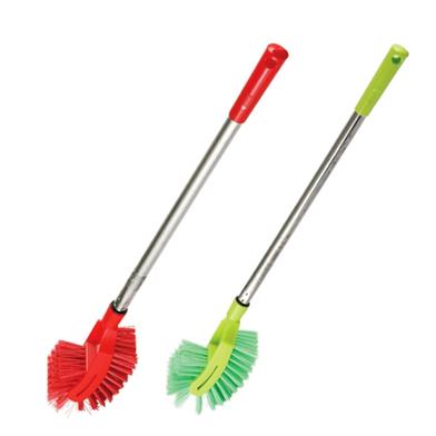 STRUGGLINGINC Double Sided Toilet Cleaning Brush for Cleaning Easy to Hold,  Combo HOCKEY TOILET CLEANER BRASH,Washbasin / Sink Cleaning Strong Plastic  Hand Nylon Combo Brush (Multicolor)Toilet Brush with long grip brush ,Toilet