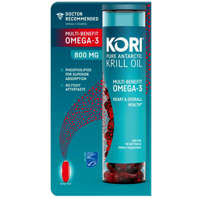 Kori Pure Antarctic Krill Oil Multi-Benefit Omega-3 800mg - 90 Softgels image
