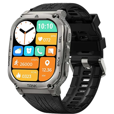 Kospet Tank M3 1.96 Inch HD AMOLED With 130 Plus Sports Modes Military-Grade Smart Watch - SIlver image