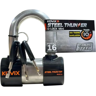 Kovix Khs 16mm Steel Shackle Disc U Lock For Motorcycle With 3 Keys 1 Piece image