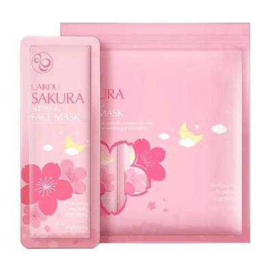 LAIKOU Sakura Sleeping Mask No-Wash Sakura Essence Face Masks Skin Care for Moisturizing Soothing Repair Night Cream -5pcs image