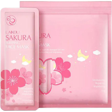 LAIKOU Sakura Sleeping Mask No-Wash Sakura Essence Face Masks Skin Care for Moisturizing Soothing Repair Night Cream image
