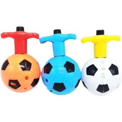 LED Light Up Flashing Spinning Music Gyro Spinner Football Toy (latim_ball_2022_ran_6pcs) image