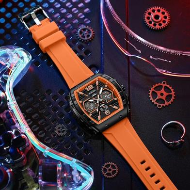 LIGE Chronograph Quartz Fashion Silicone Strap Wrist Watch image