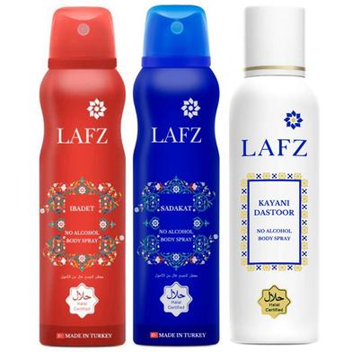 Lafz Body Spray Combo Package (Ibadet and Sadakat) With Free Kayani Dastoor Body Spray image