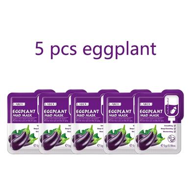 Laikou Eggplant Mud Mask Oil Control Moisturizing Anti Acne Anti Wrinkle Whitening Cleansing Clay Mask Skin Care Face Mask 5pcs image