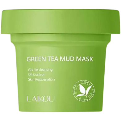 Laikou Green Tea Mud Mask Deep Cleansing Pores Blackhead Reduce Acne - 100g image
