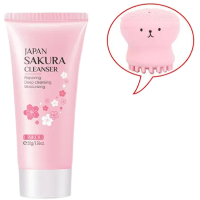 Laikou Japan Sakura Facial Cleanser- 50gm With Gift image