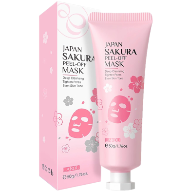 Laikou Japan Sakura Peel-off Mask Deep Cleansing Tighten Pores Even Brighten Skin Tone Remove Blackhead-50gm image