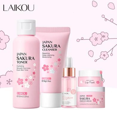 Laikou Sakura Whitening Skincare Set Cleansing Moisturizing Rejuvenation Cherry Blossoms Skincare Gifts 5pcs image