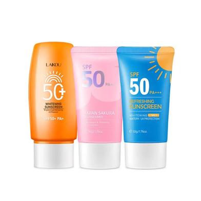 Laikou Whitening Sunscreen Set Refreshing Tone Up Moisturizing SPF 50 Plus 50G 3pcs image