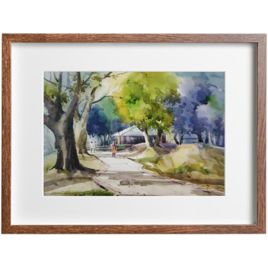Landscape Watercolor Dhanmondi Lake - (27x20)inches image