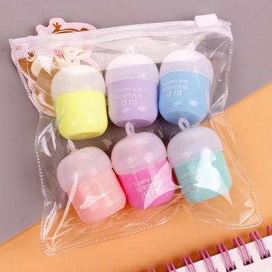 Lantu Mini Pine Cone Highlighter Kawaii 6 pcs Set image