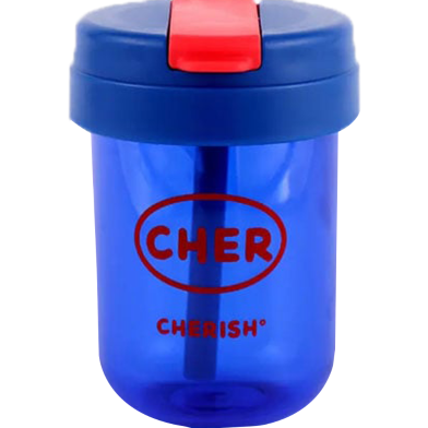 Cher Large Capacity Anti-fade Pretty Wide Straw Cup 300 ml - Blue image