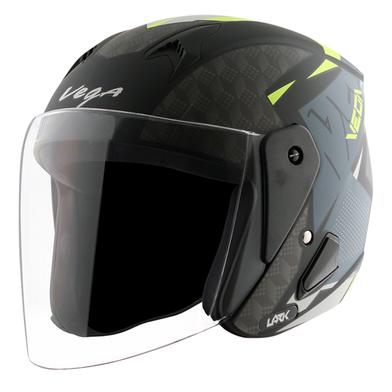 Vega Lark Twist Dull Black Neon Yellow Helmet image
