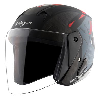 Vega Lark Twist Dull Black Red Helmet image