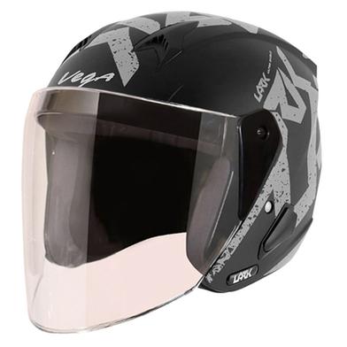Vega Lark Victor Dull Black Silver Helmet image