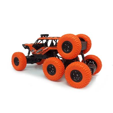 Lateral Dancing Rechargeable Big Size Remote Control Stunt Car (stunt_car_8wheel_b_orange) image