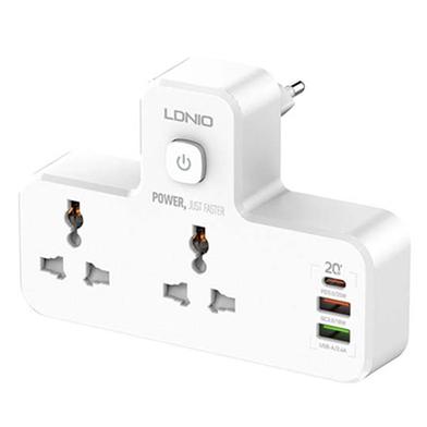 Ldnio Power Strip 2 Port with 2 USB and 1 USB-C PD and QC3.0 EU (SC2311) - White image