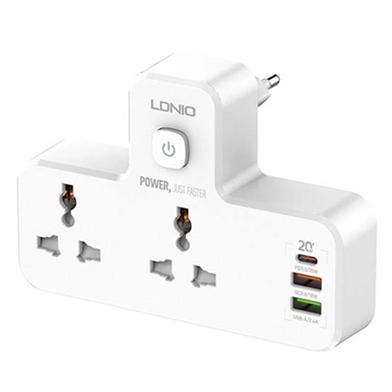 Ldnio Power Strip 2 Port with 2 USB and 1 USB-C PD and QC3.0 EU (SC2311) - White image