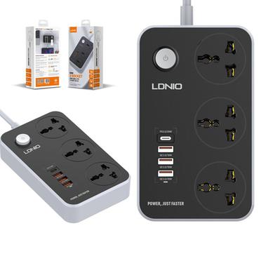 Ldnio SC3412 38W PD20W Power Strip 3 Socket Outlets anStrip 3 Socket Outlets and 3 QC 3.0 USBd 3 QC 3.0 USB image