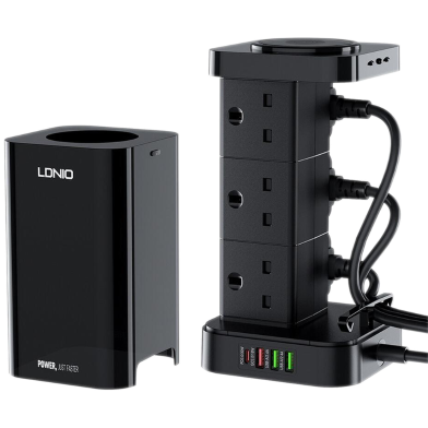 Ldnio SKW6457 6 Outlet USB Tower Extension Power Socket with 15W Wireless Charger image