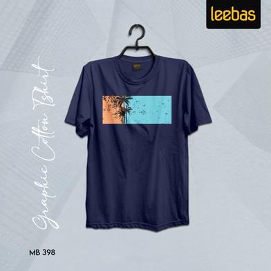 Leebas Halfsleeve Cotton Tshirt Navy Color image