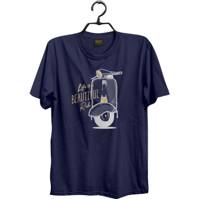 Leebas Halfsleeve Cotton Tshirt Navy Color image