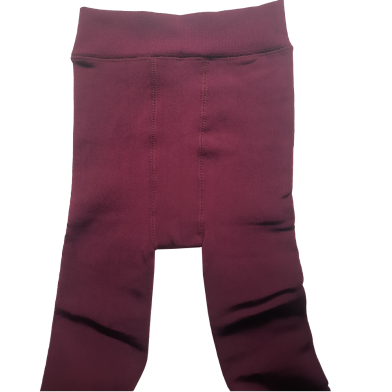 Leggings Women's Thermal Leggings With Full Length Fleece Lining Lined Tights (Maroon Colour) image