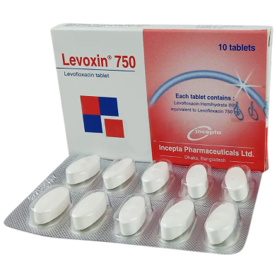 Levoxin 750 mg Tablet 10's Strip image