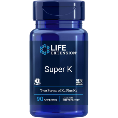 Life Extension Super K vitamin K1 vitamin K2 mk-7 vitamin K2 90 Softgels -517599529 image