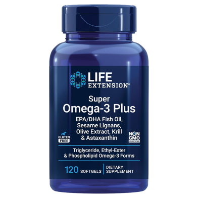 Life Extention Super Omega-3 Plus EPA DHA Fish Oil, Sesame Lignans, Olive Extract, Krill And Astaxanthin - 120 softgels image