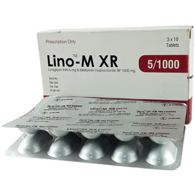 Lino-M XR 5 mg, 1000 mg Tablet–10's Strip image
