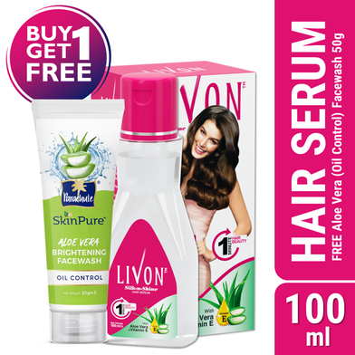 Livon Hair Serum 100ml (FREE Aloe Vera Facewash - OIL CONTROL - 50gm) image